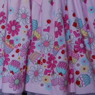   Girl Pink 7th Birthday Cupcake Twirl Dress size 7 Spring Summer  