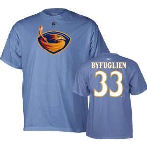 Dustin Byfuglien Light Blue Reebok Name and Number Atlanta Thrashers T 