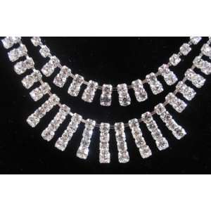   Bridal Jewelry Rhinestone Necklace & Earring Set C18 