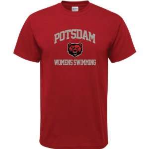  SUNY Potsdam Bears Cardinal Red Womens Swimming Arch T 