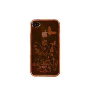  Orange Butterfly Flower iPhone 4S Case (Compatible with 