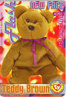 TY Beani BBOC TEDDY BROWN Series III TEAR A BEAR CARD  