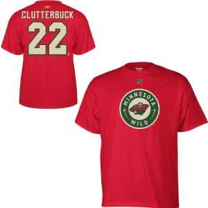 Reebok Minnesota Wild Cal Clutterbuck Player Name & Number T Shirt 