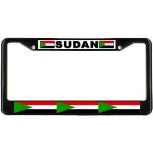  Sudan Sudanese Flag Black License Plate Frame Metal Holder 