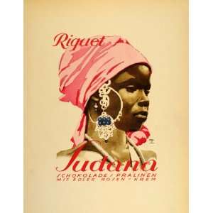  1926 Ludwig Hohlwein Riquet Sudana Woman Litho Poster 