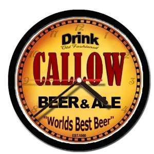  CALLOW beer and ale cerveza wall clock 