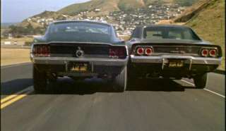 Steve McQueen Bullitt Mustang + Charger License Plates  