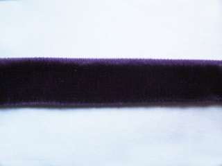 5y Velvet 3/8 Elastic Ribbon For Headbands Dark Purple L011  