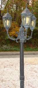 Vintage Rustic Shabby Outside Street Light Beveled Glass Lantern Cast 