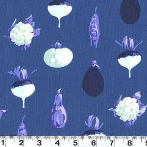  45 Wide Vegetable Dot Midnight Blue Fabric By The Yard 