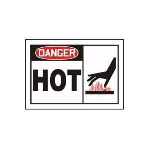 DANGER HOT (W/GRAPHIC) 10 x 14 Plastic Sign