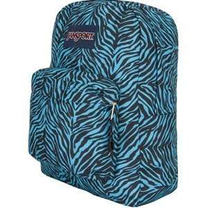  Jansport Turquoise and Black Superbreak Zebra Backpack 