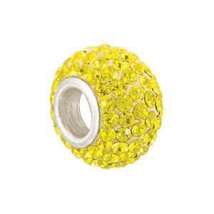   12.00X08.00 Mm November Kera Bead With Pave Citrine Crystals Jewelry
