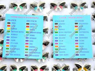 Wholesale Mix 30 Butterfly change color Rings adjust  