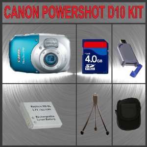  Canon PowerShot D10 Digital Camera + Huge Accessories 