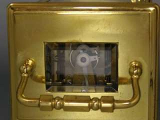 QUALITY ENGLISH CARRIAGE CLOCK by ST JAMES, LONDON & double ended key 