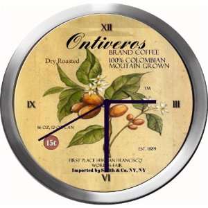  ONTIVEROS 14 Inch Coffee Metal Clock Quartz Movement 