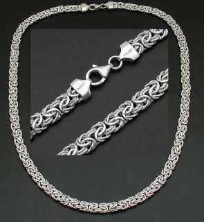 Bold Textured Byzantine Necklace 18K White Gold 17  
