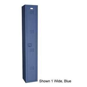  36 X 15 X 72 Solid Plastic Locker Single Tier, 3 Wide Blue 