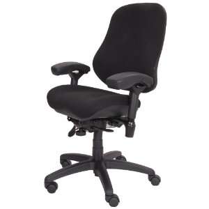 BodyBilt J2507x Black Fabric High Back Task Ergonomic Chair with Arms 