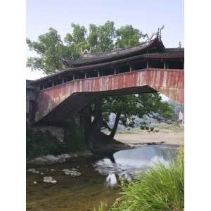 China, Zhejiang Province, Taishun, Ancient Wood Covered Bridge 