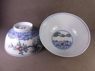 Here is a Fine Pair Porcelain *DOU CAI* Bowl *Luo Hua Liu Shui*