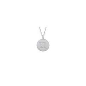   Baseball Number Pendant in 10K White Gold (2 Digits) lockets Jewelry