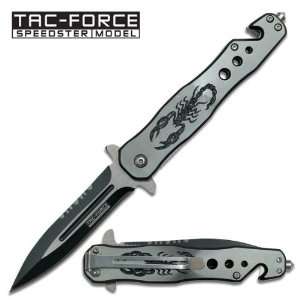 Scorpion Stiletto Style Spring Assisted Knife   Gray 