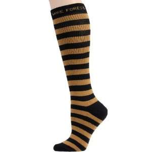   Deacons Ladies Gold Black Striped Knee High Socks