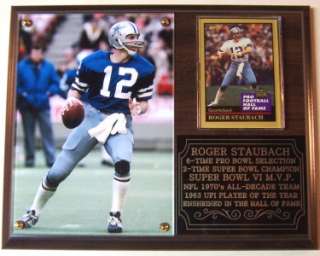 Roger Staubach #12 Cowboys Legend NFL HOF Photo Plaque  