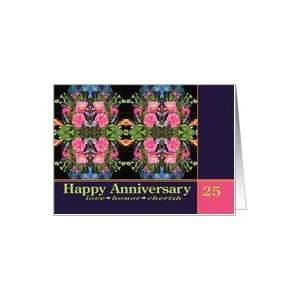  Anniversary 25 Carnation Daisy Polka Dot Bouquet Card 
