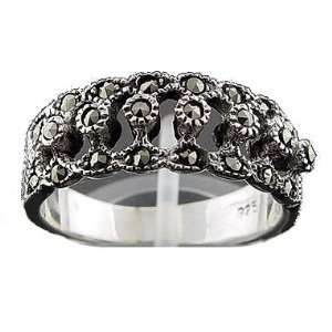   Swiss Marcasite Filigree Styled Sterling Silver Ring Jewelry