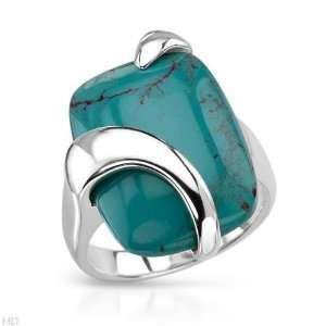 Sterling Silver Turquoise Ladies Ring. Ring Size 8. Total Item weight 
