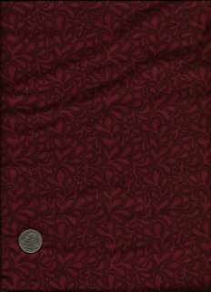 Stash Plume Print on blood red Fabric by Makower  