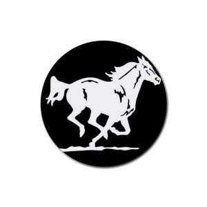 Running horse mustang Round Rubber Coaster set 4 pack Great Gift Idea