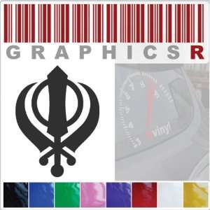   Decal Graphic   Religious Religion Symbol Sikhism Khanda A199   Black