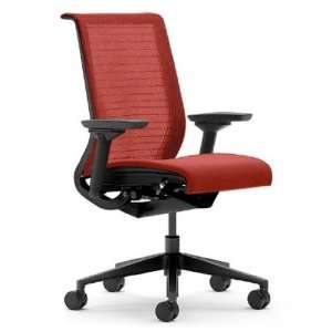 Steelcase Think 465 Work Scarlet Chair, 3 D Knit Back, Fixed Arms 