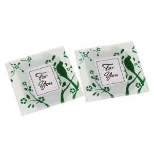   Spring Themed Tempered Glass Coaster Wedding Favor (Set of 6),Green