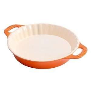  Staub Pie Plate   9½   w/Handles   Orange Kitchen 