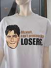 CHARLIE SHEEN   Oh Wait   Cant Process It   LOSERS   T Shirt   Size XL 