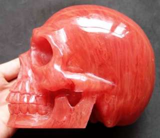 RED SMELTED Quartz Skeleton, Crystal Healing SKULL  
