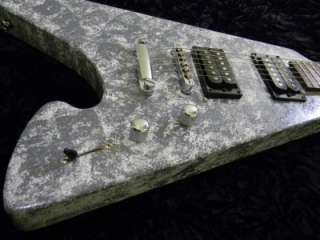 Hand painted custom Flying V style Heavy Metal rock guitar body neck 