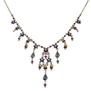 Necklace Designed with Star Shaped Elements, Dangle Hyacinth Flowers 