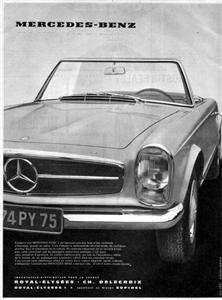 1965 Mercedes Benz 230 SL Convertible Very Rare Ad  
