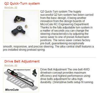18 Micro Cute Q2 belt drive 4WD car Kit  