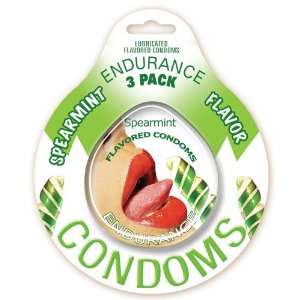  Hott Products Endurance Condoms, Spearmint, 3 count Packs 