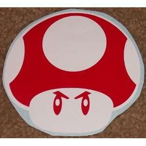 MAD MUSHROOM Power Up 2 Color Red on White High Quality Vinyl Sticker 