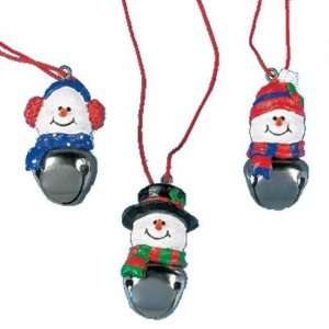  Resin Snowman Jingle Bell Necklace Case Pack 36