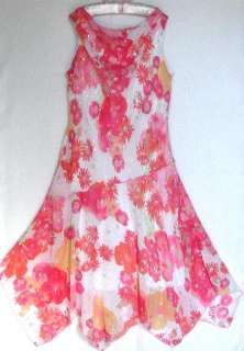   Pink Orange & White Easter Dress DISORDERLY KIDS Sz 14 EUC  
