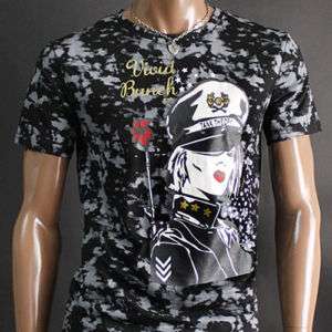 Mens Casual Spotted painting round neck Tshirts (W55S  